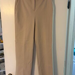 Rachel Zoe Classic Straight-Leg Beige Dress Pants